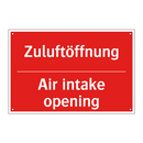 Zuluftöffnung - Air intake opening