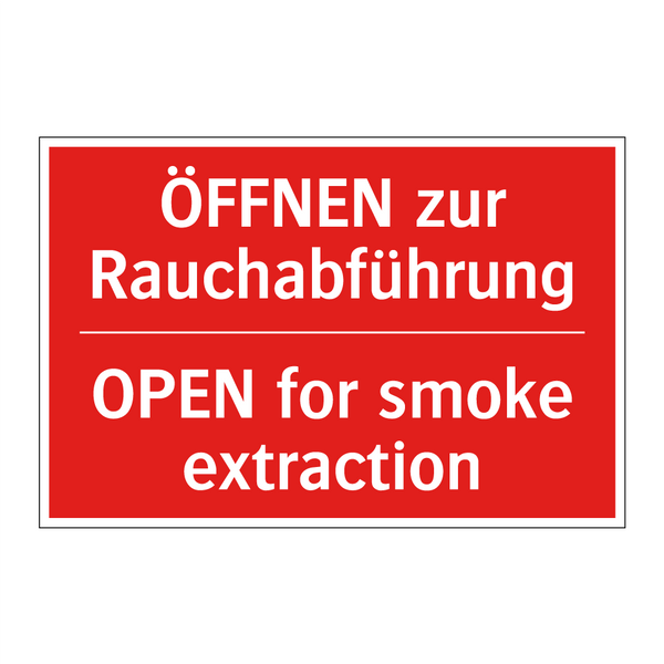 ÖFFNEN zur Rauchabführung - OPEN for smoke extraction