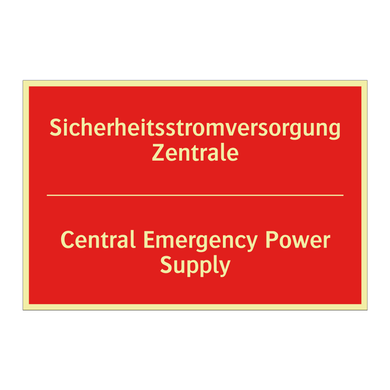 Sicherheitsstromversorgung Zentrale/.../ - Central Emergency Power Supply