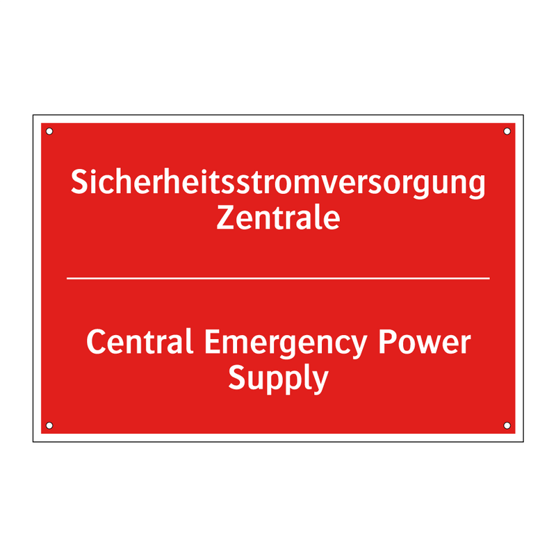 Sicherheitsstromversorgung Zentrale/.../ - Central Emergency Power Supply