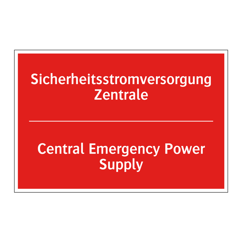 Sicherheitsstromversorgung Zentrale/.../ - Central Emergency Power Supply