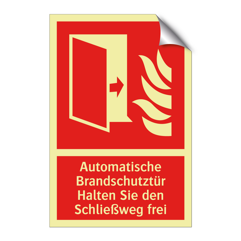 Automatische Brandschutztür Halten Sie den Schließweg frei
