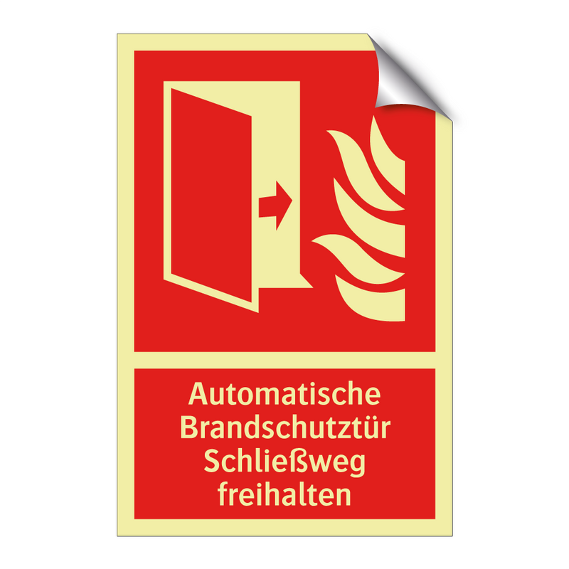 Automatische Brandschutztür Schließweg freihalten