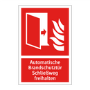 Automatische Brandschutztür Schließweg freihalten