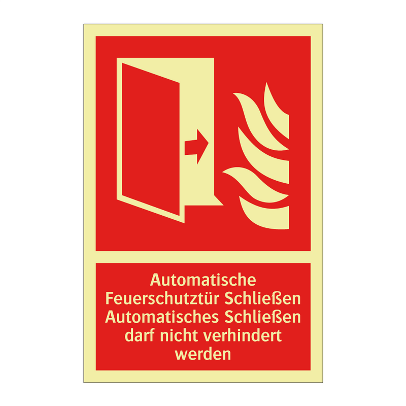 Automatische Feuerschutztür Schließen Automatisches Schließen darf nicht verhindert werden