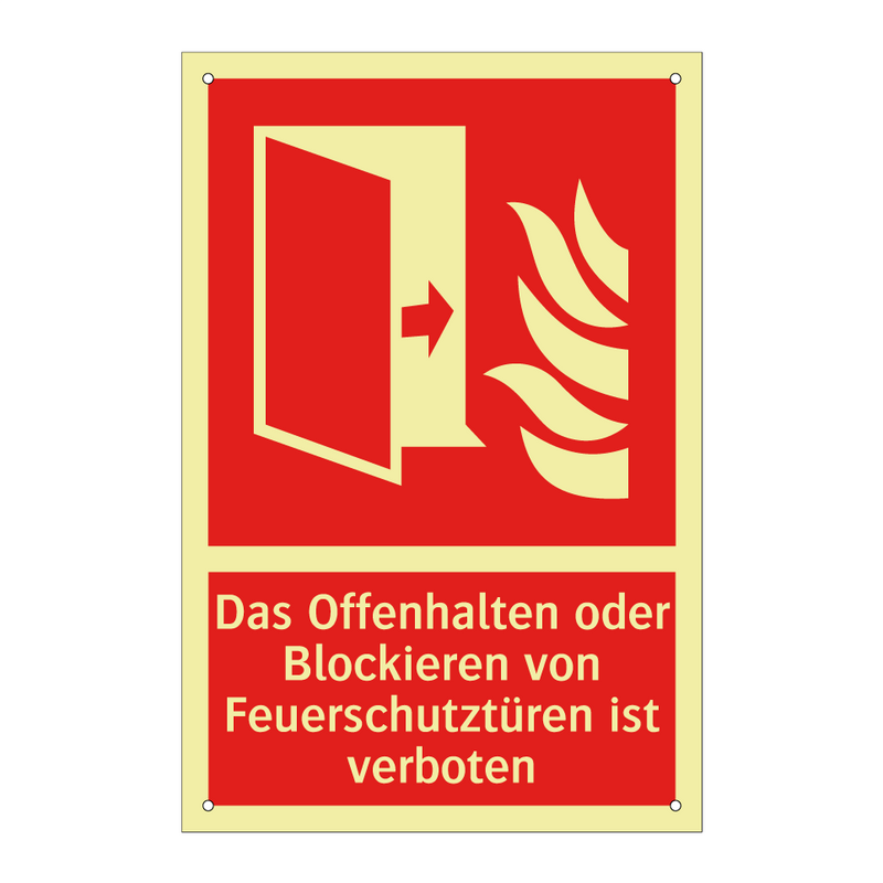Das Offenhalten oder Blockieren von Feuerschutztüren ist verboten