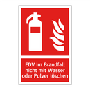 EDV im Brandfall nicht mit Wasser oder Pulver löschen