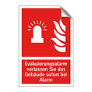 Evakuierungsalarm verlassen Sie das Gebäude sofort bei Alarm