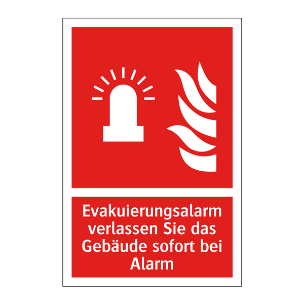 Evakuierungsalarm verlassen Sie das Gebäude sofort bei Alarm