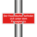 Der Feuerlöscher befindet sich unter dem Passagiersitz