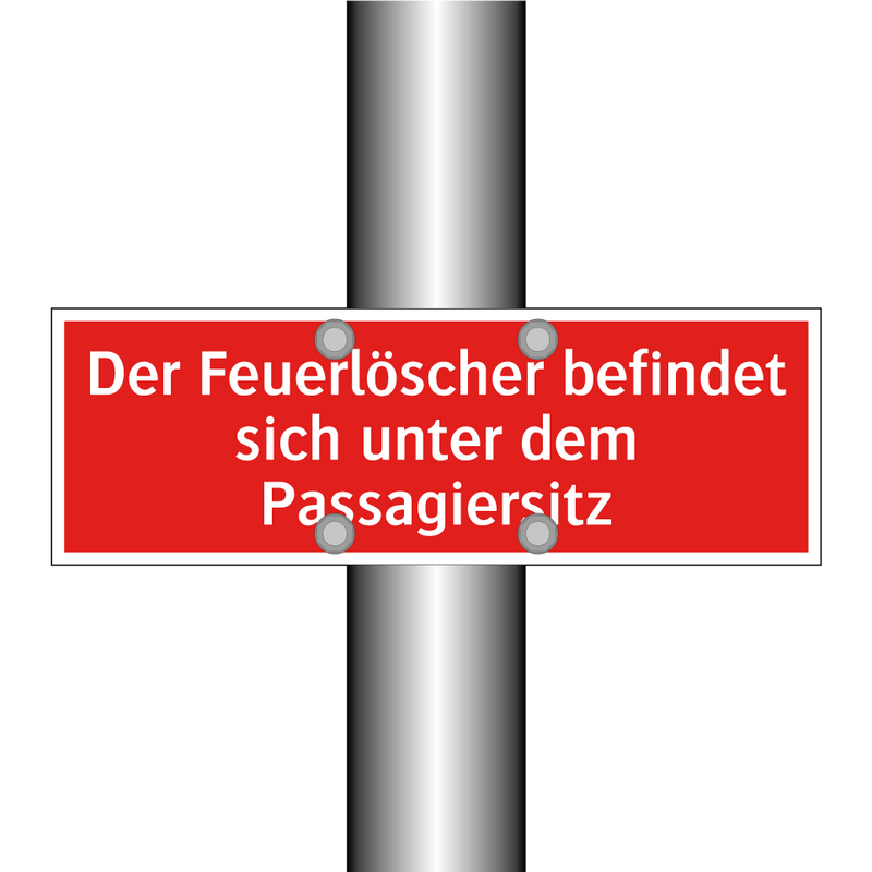 Der Feuerlöscher befindet sich unter dem Passagiersitz