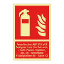Feuerlöscher ABC PULVER Geeignet zum Löschen von: - Holz, Papier, Textilien, etc. (A) - Brennbare Flüssigkeiten (B) - Gase (C)