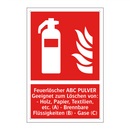 Feuerlöscher ABC PULVER Geeignet zum Löschen von: - Holz, Papier, Textilien, etc. (A) - Brennbare Flüssigkeiten (B) - Gase (C)