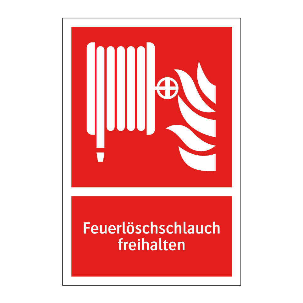 Kauf Feuerlöschschlauch freihalten schild | SignOnline | DE-F1891