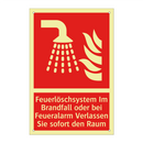 Feuerlöschsystem Im Brandfall oder bei Feueralarm Verlassen Sie sofort den Raum
