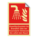 Feuerlöschsystem Im Brandfall oder bei Feueralarm Verlassen Sie sofort den Raum