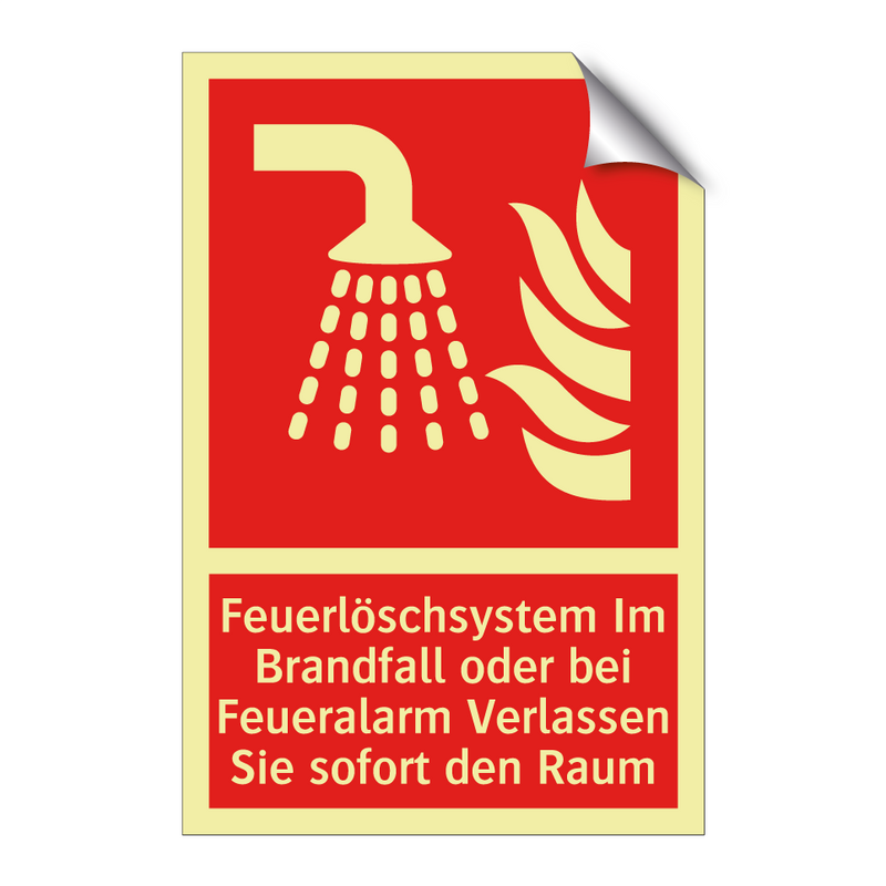 Feuerlöschsystem Im Brandfall oder bei Feueralarm Verlassen Sie sofort den Raum