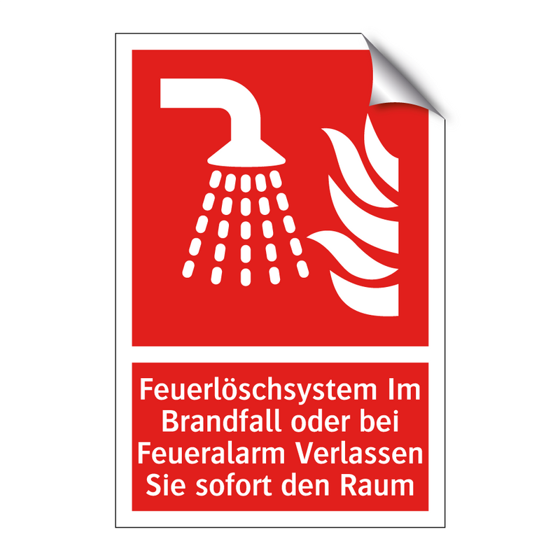 Feuerlöschsystem Im Brandfall oder bei Feueralarm Verlassen Sie sofort den Raum