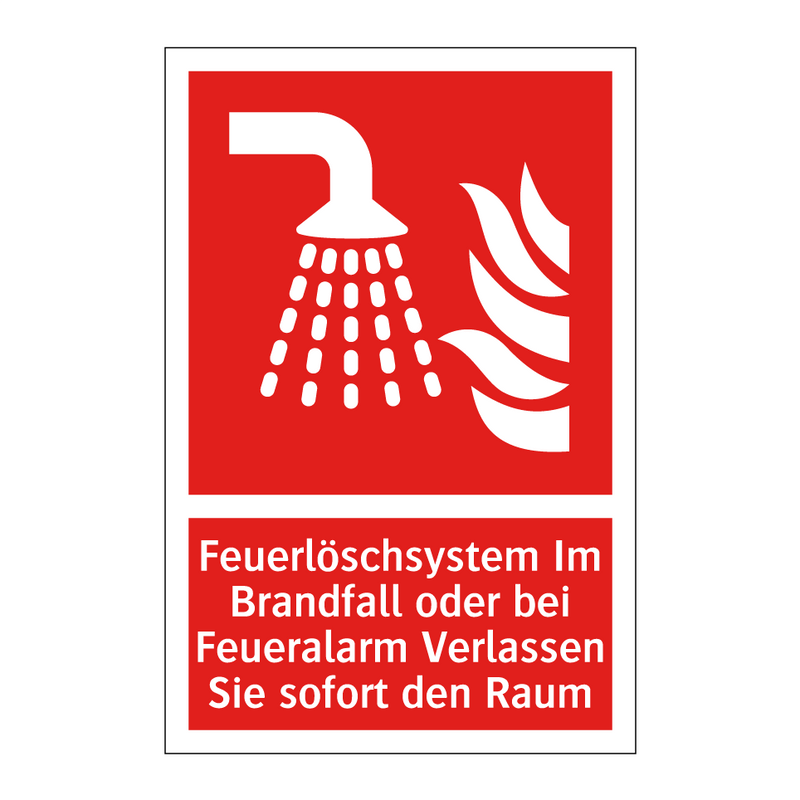 Feuerlöschsystem Im Brandfall oder bei Feueralarm Verlassen Sie sofort den Raum