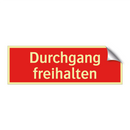 Durchgang freihalten