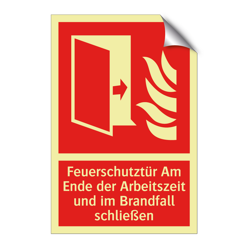 Feuerschutztür Am Ende der Arbeitszeit und im Brandfall schließen