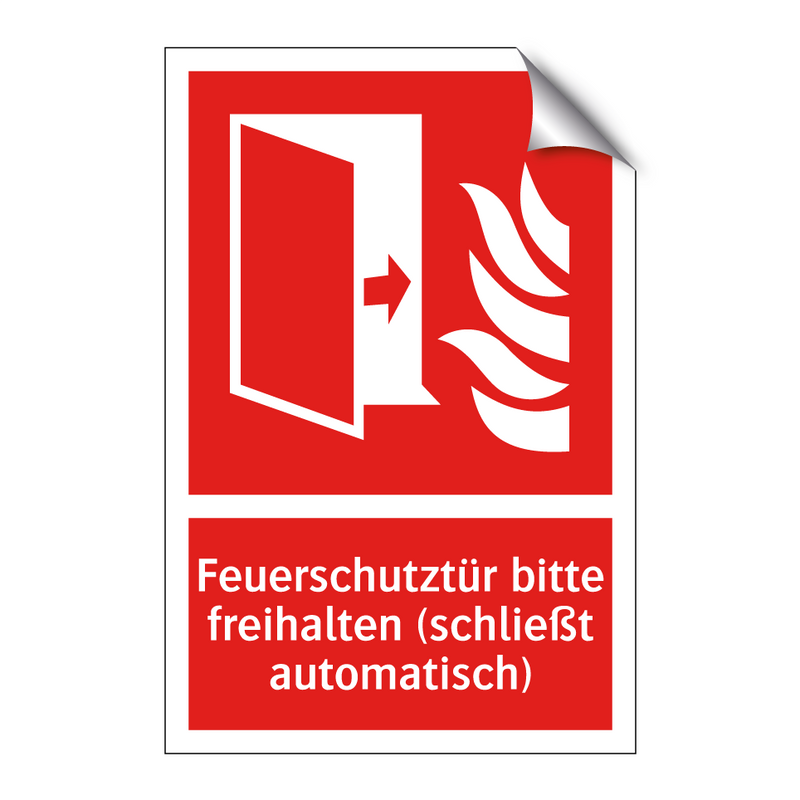 Feuerschutztür bitte freihalten (schließt automatisch)