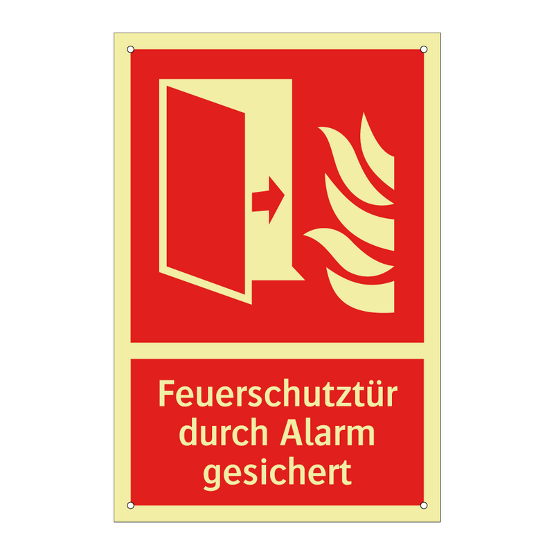 Feuerschutztür durch Alarm gesichert