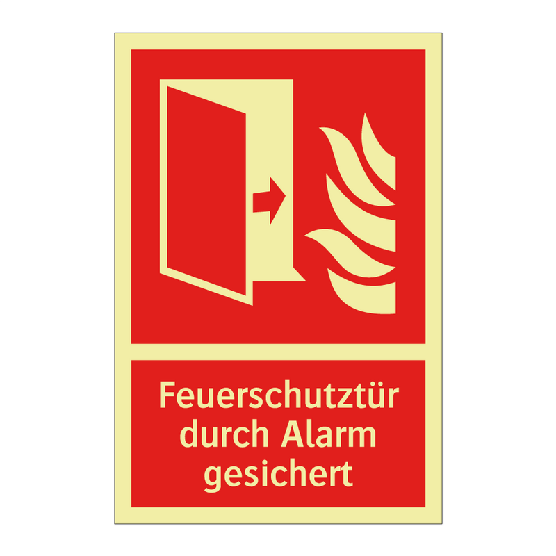 Feuerschutztür durch Alarm gesichert