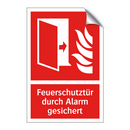 Feuerschutztür durch Alarm gesichert