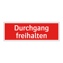 Durchgang freihalten