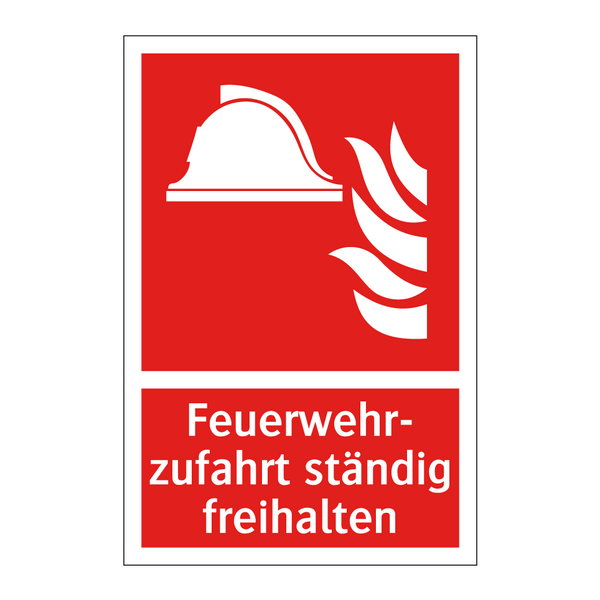 Feuerwehr- zufahrt ständig freihalten