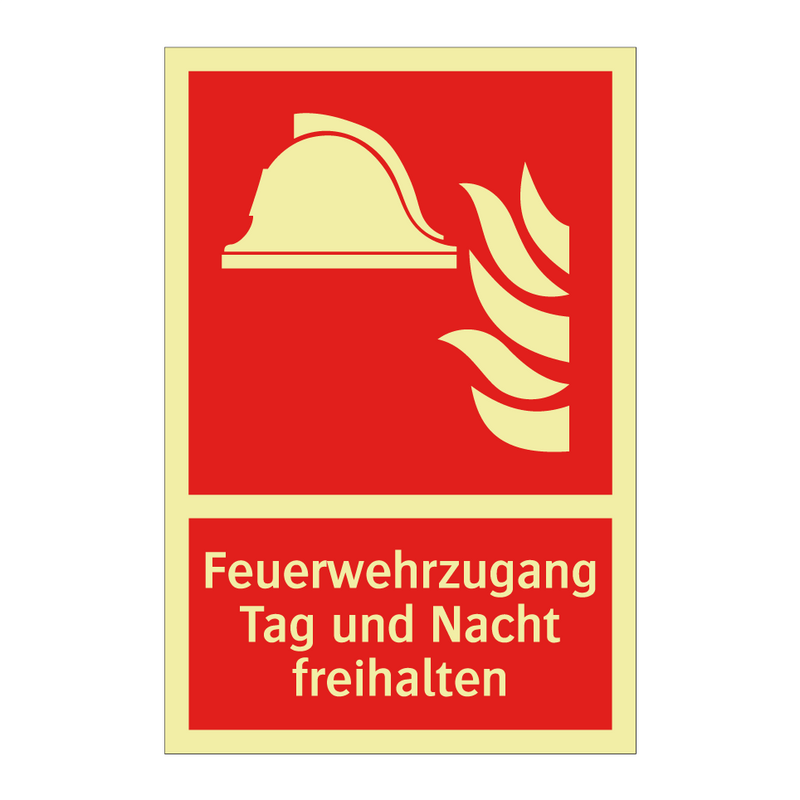 Feuerwehrzugang Tag und Nacht freihalten