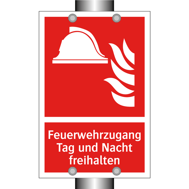 Feuerwehrzugang Tag und Nacht freihalten