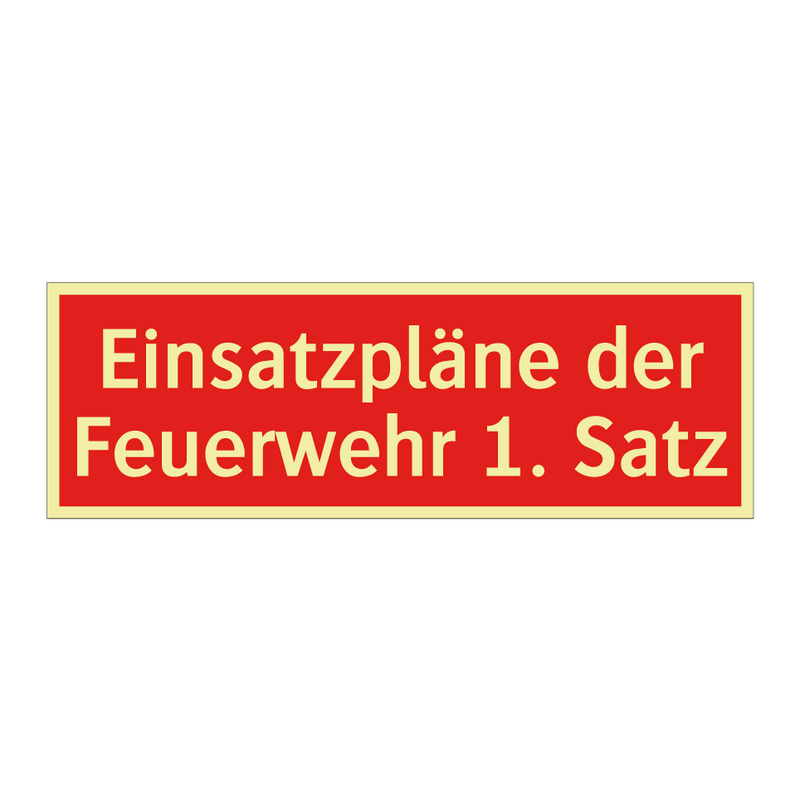 Einsatzpläne der Feuerwehr 1. Satz