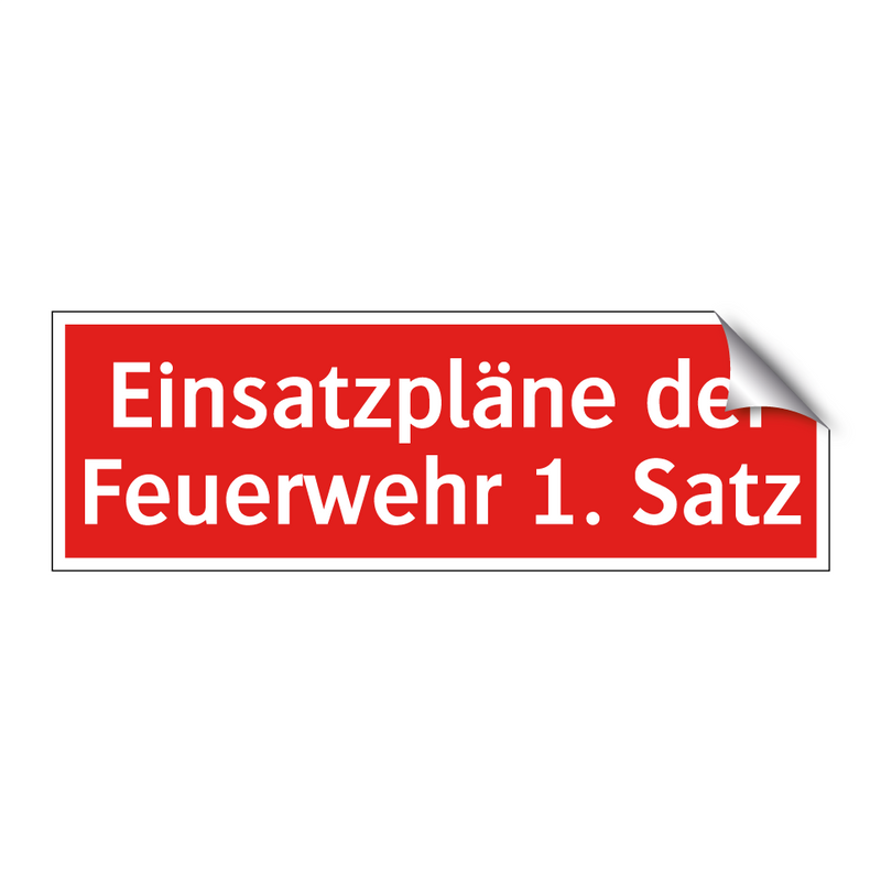 Einsatzpläne der Feuerwehr 1. Satz