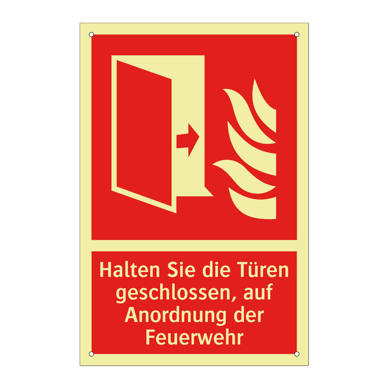 Halten Sie die Türen geschlossen, auf Anordnung der Feuerwehr