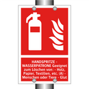HANDSPRITZE - WASSERPATRONE Geeignet zum Löschen von: - Holz, Papier, Textilien, etc. (A) - Menschen oder Tiere - Glut