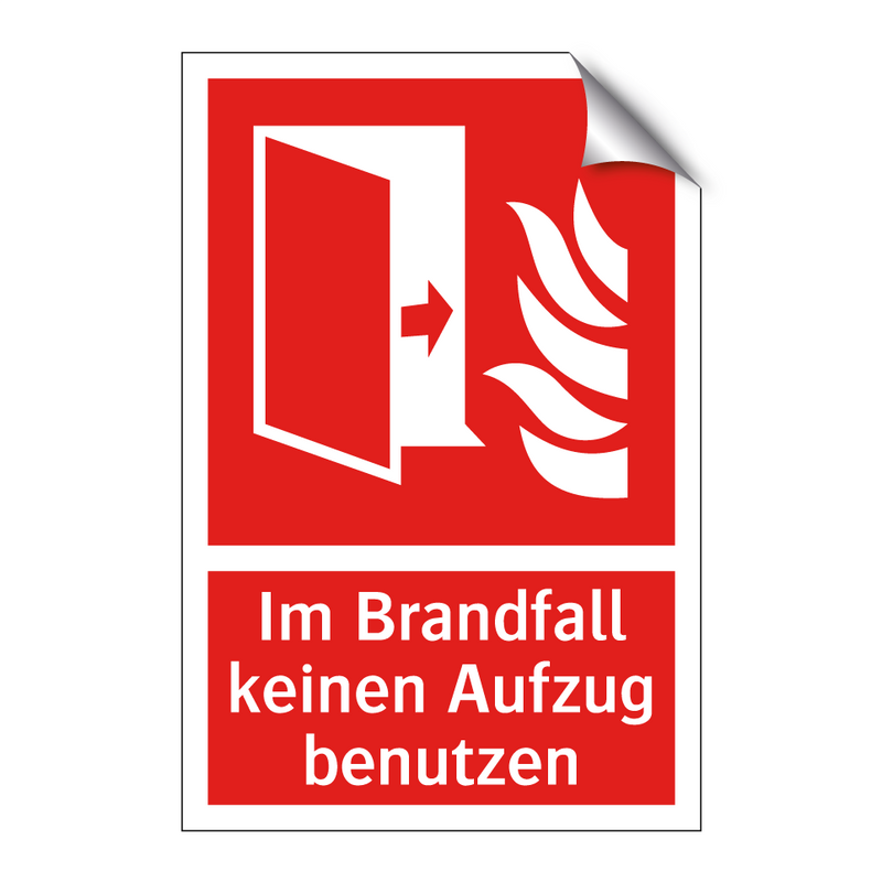 Im Brandfall keinen Aufzug benutzen