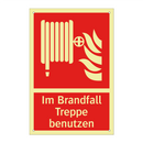 Im Brandfall Treppe benutzen