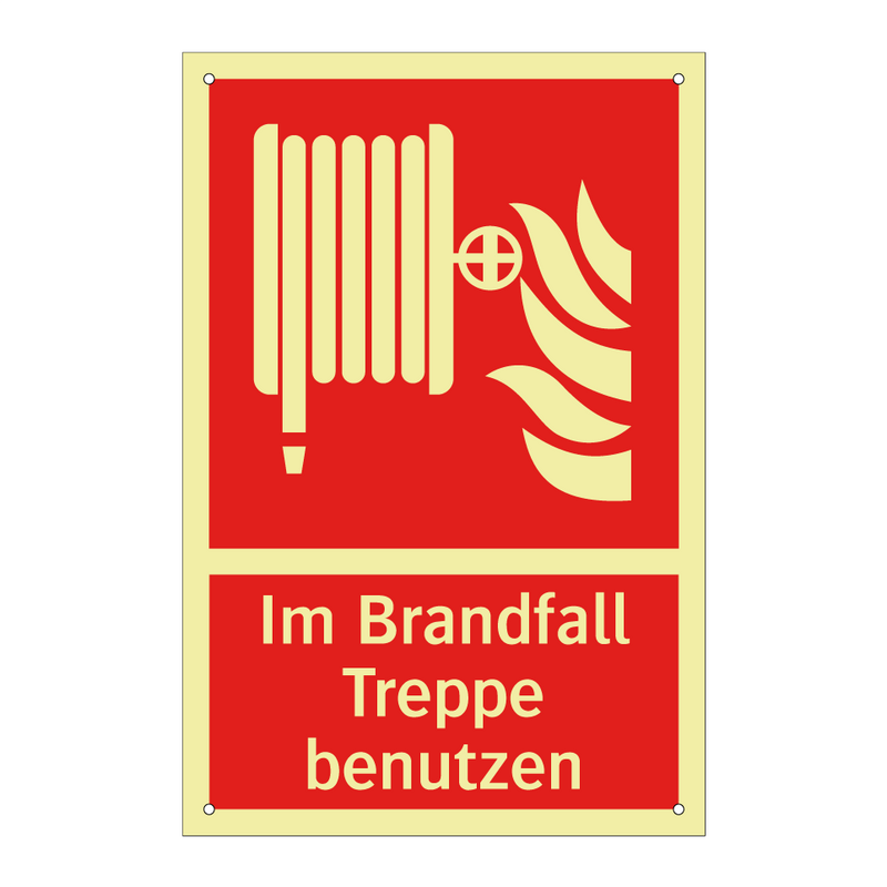 Im Brandfall Treppe benutzen