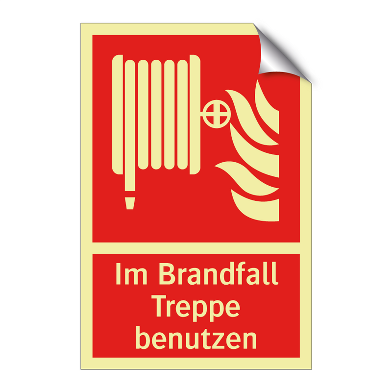 Im Brandfall Treppe benutzen