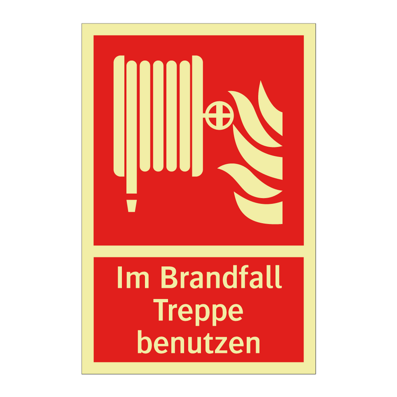 Im Brandfall Treppe benutzen