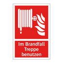 Im Brandfall Treppe benutzen