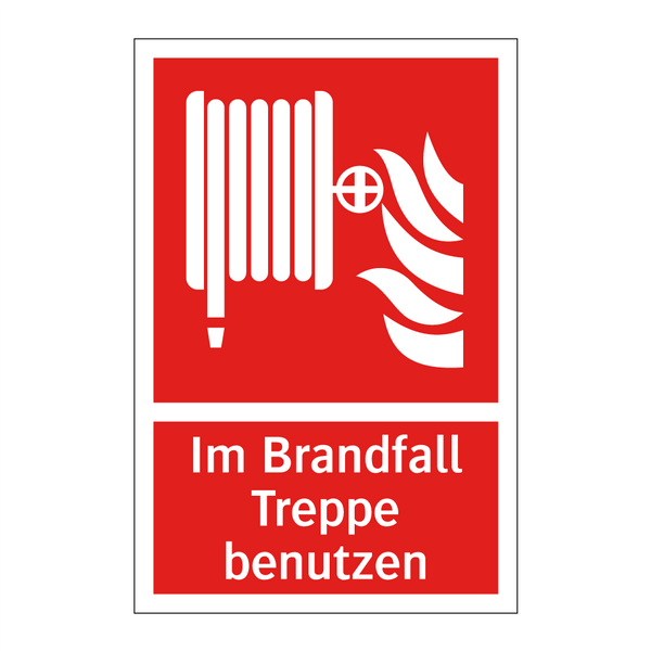 Im Brandfall Treppe benutzen