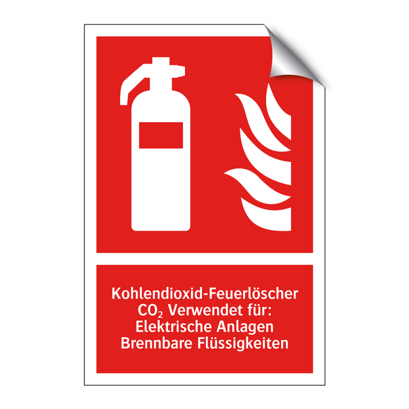 Kohlendioxid-Feuerlöscher CO₂ Verwendet für: Elektrische Anlagen Brennbare Flüssigkeiten