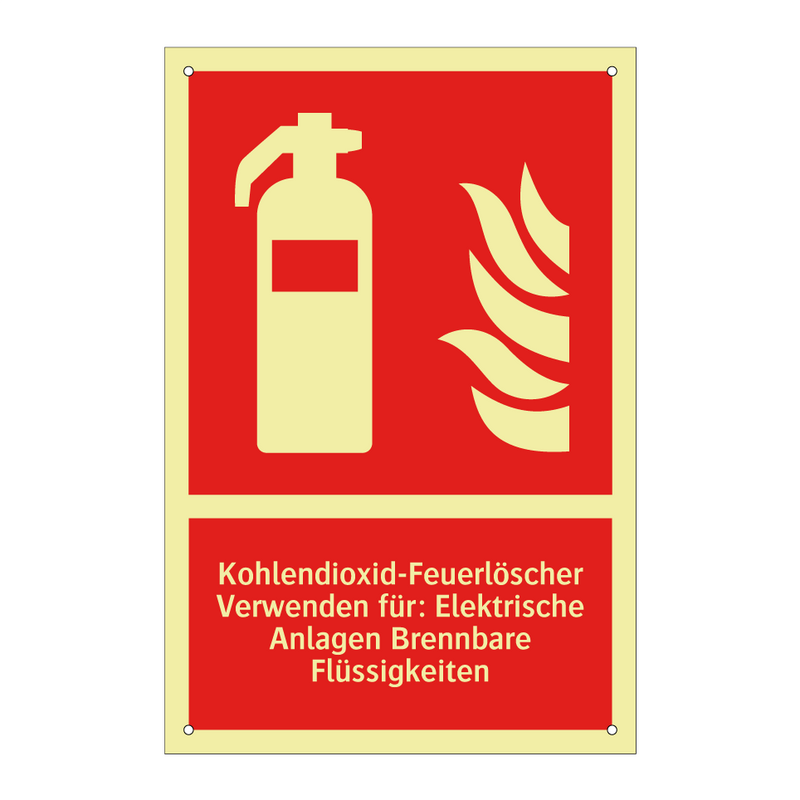 Kohlendioxid-Feuerlöscher Verwenden für: Elektrische Anlagen Brennbare Flüssigkeiten