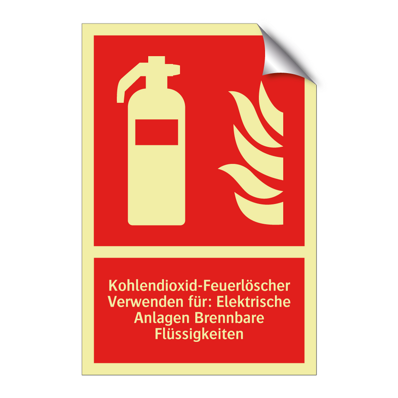 Kohlendioxid-Feuerlöscher Verwenden für: Elektrische Anlagen Brennbare Flüssigkeiten