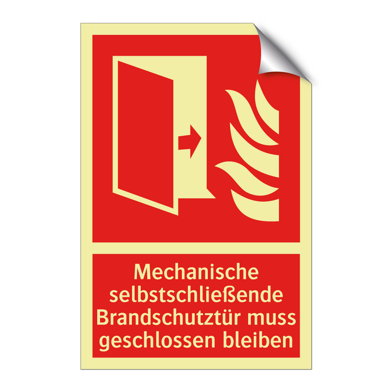 Mechanische selbstschließende Brandschutztür muss geschlossen bleiben