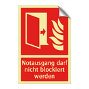 Notausgang darf nicht blockiert werden