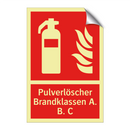 Pulverlöscher Brandklassen A. B. C